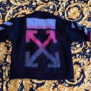 OFF WHITE MOHAIR DIAGONALS LS SWEATER SZ SMALL